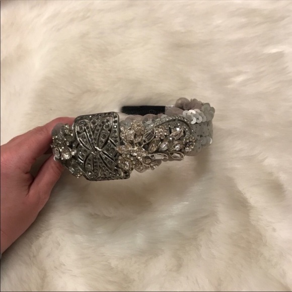 Like‎ New! Stunning rhinestone, sequin headband! Hot Pink Cheetah Glitter Headband main image 4